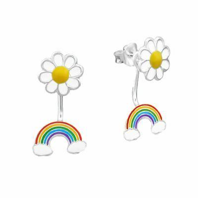 margherita e arcobaleno argento massiccio orecchini inscatol