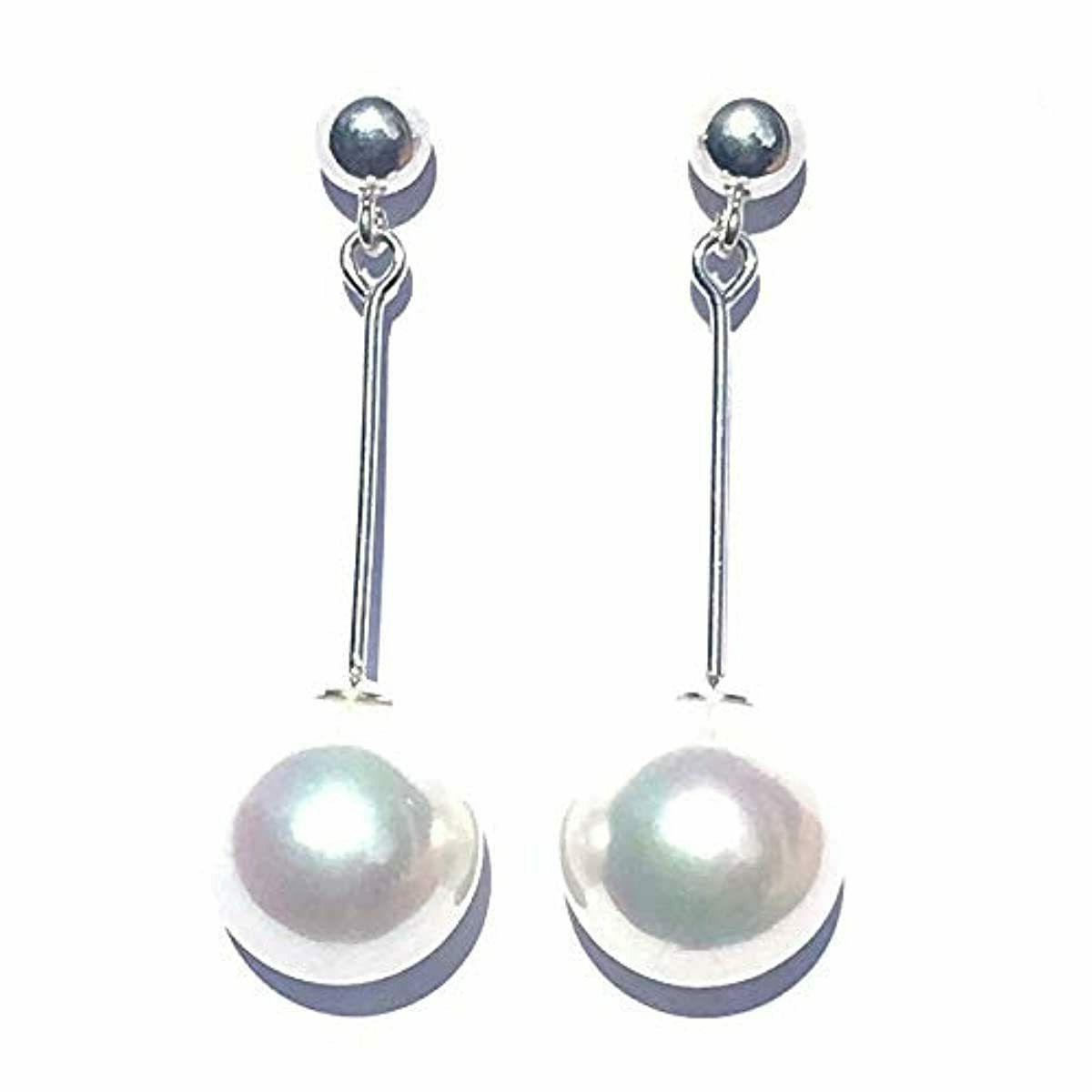 masbarata orecchini a perno con perla argentata