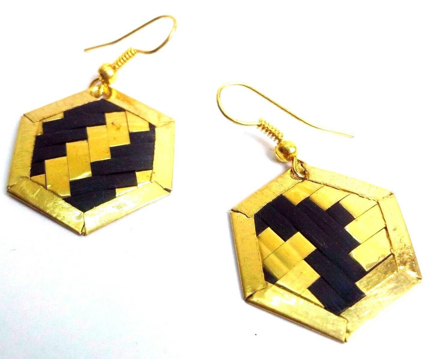 metallo esagonale orecchino jhumka bollywood moderno gioiell