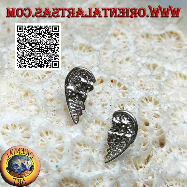 mini orecchino in argento 925 cuore spezzato