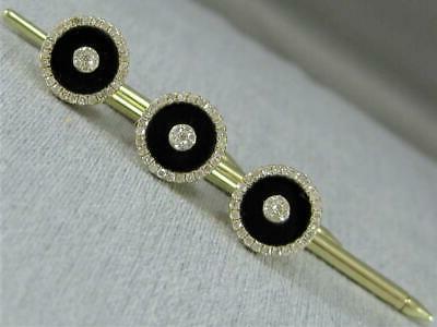 moderno diamante onice nera 14k y oro