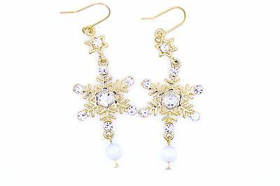 molto carino oro e cristallo orecchini fiocco