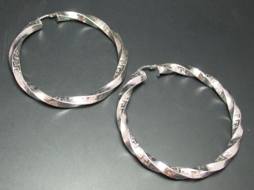 molto grande bella creoli orecchini 925 argento