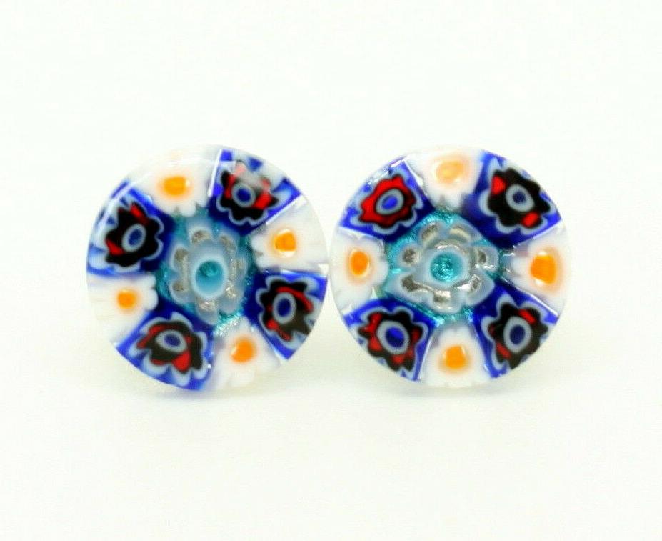 murano vetro sottile orecchini rosa blu bianco