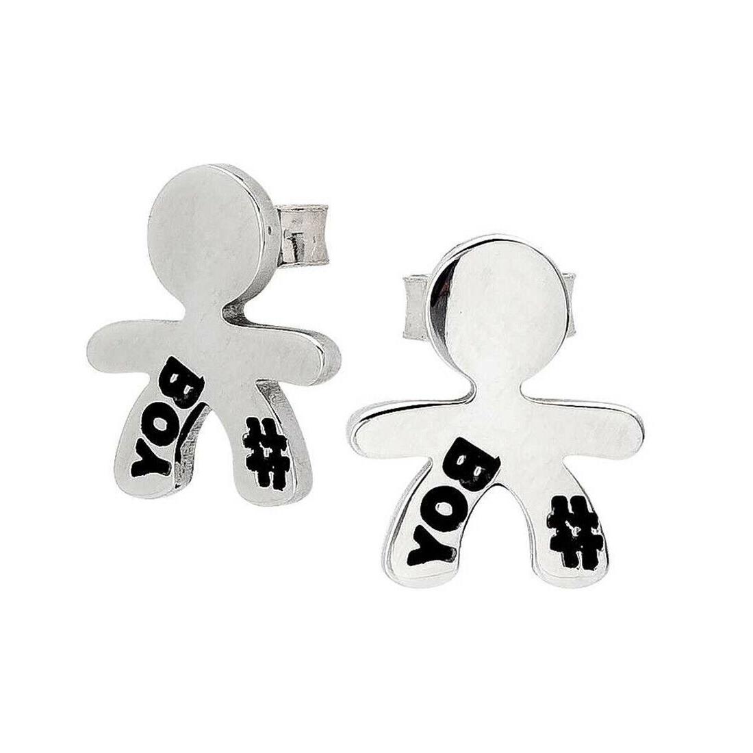 mya orecchini a lobo in acciaio a