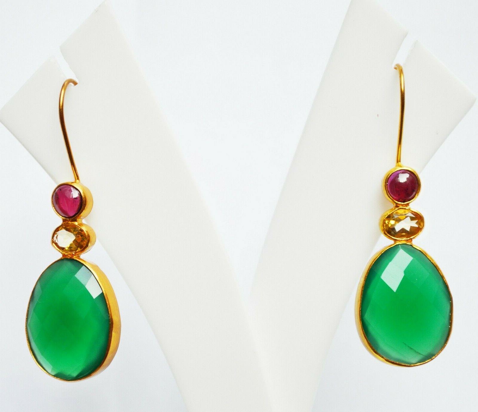 naturale certificato argento sterling placcato oro gemma