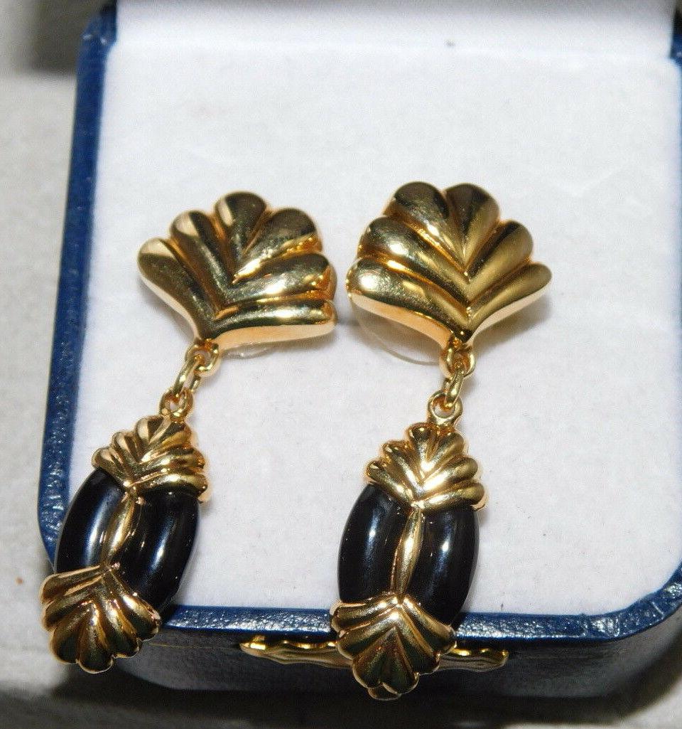 nero perlina cristallo pendente color oro foro