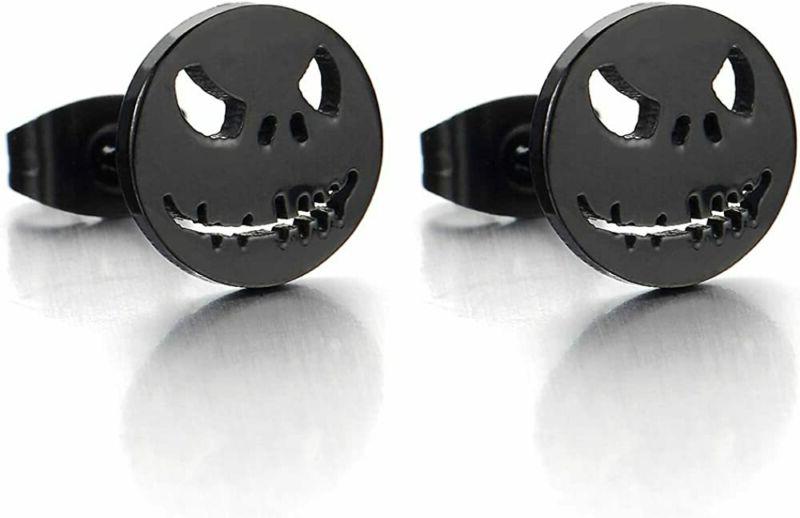 nero piccolo mostro rock punk orecchini da