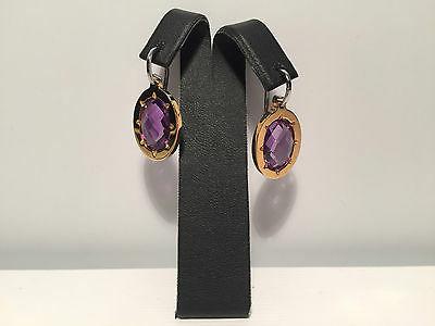 new pendenti earrings steel and ametista acciaio