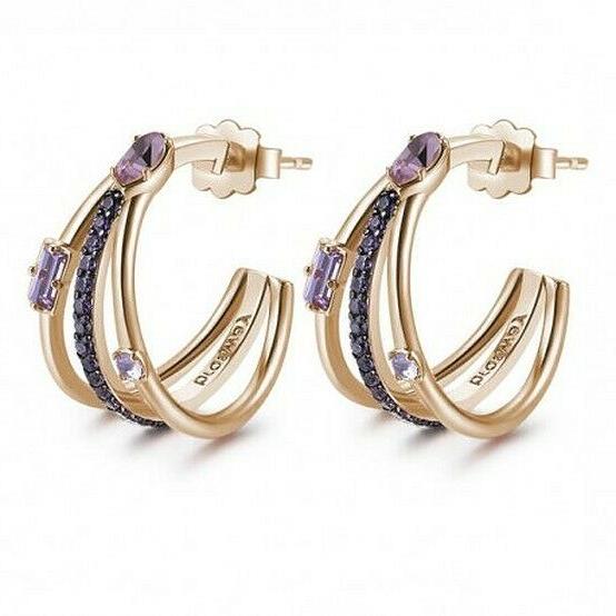 nuovi orecchini affinity rose con swarovsky lilla