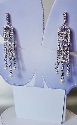 Donna Ragazza Perle Pendenti Cristalli Swarovski Taglio Diam