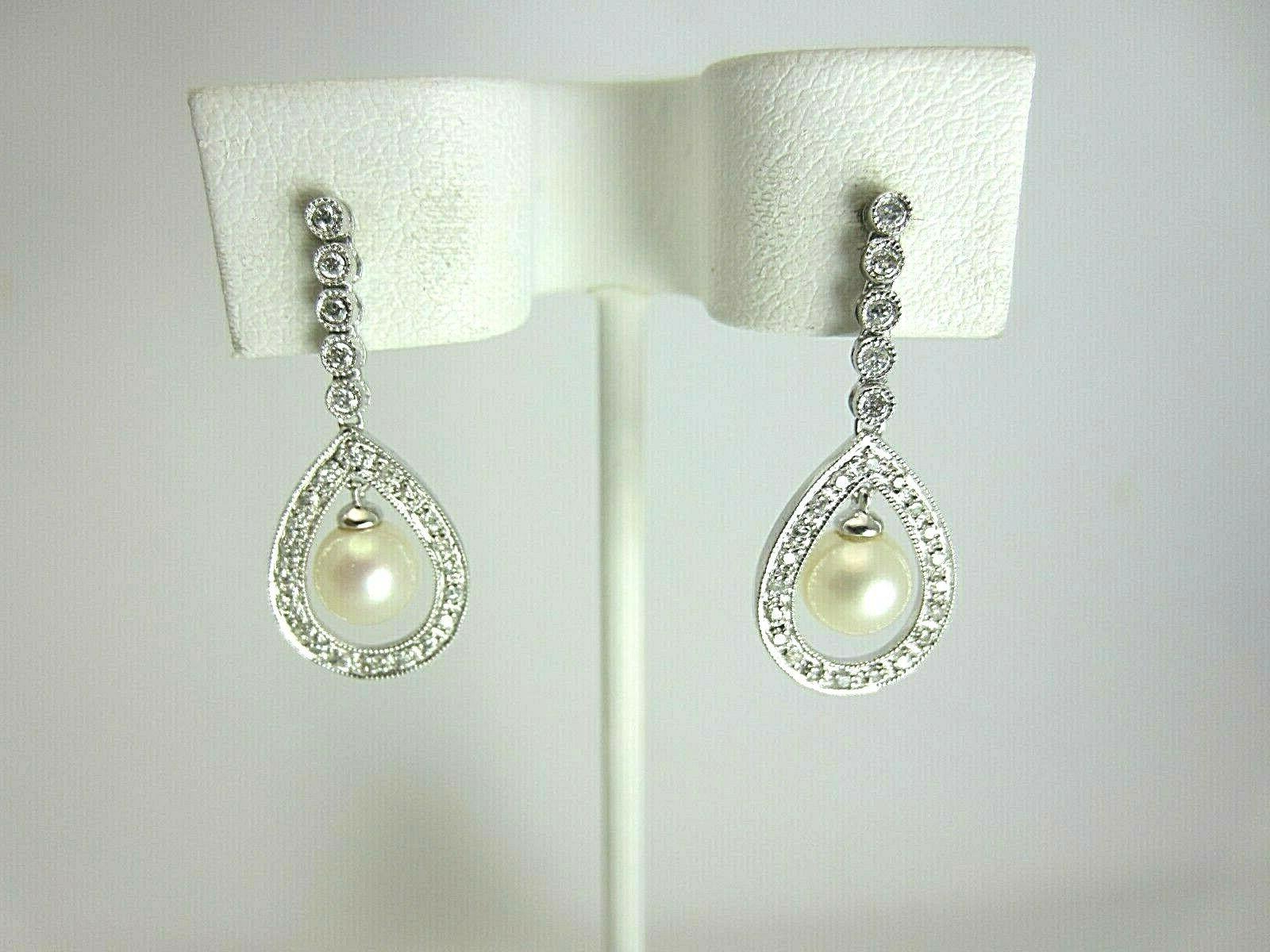 nuovo 14k oro bianco 6 mm perle