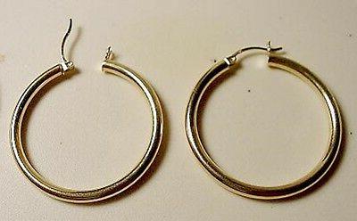 nuovo 14k oro spesso orecchini a cerchio