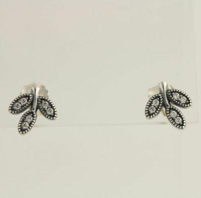 nuovo autentico luccicante foglie orecchini argento 290564cz