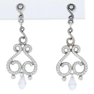 nuovo autentico vorticoso lampadari goccia orecchini argento