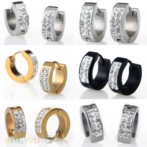 nuovo da uomo donna punk strass acciaio