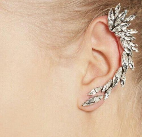 nuovo ear cuff clip orecchino cristallo strass