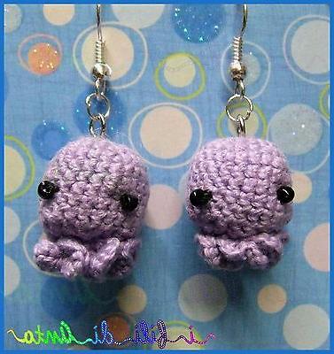 offerta orecchini tako kawaii handmade uncinetto regalo