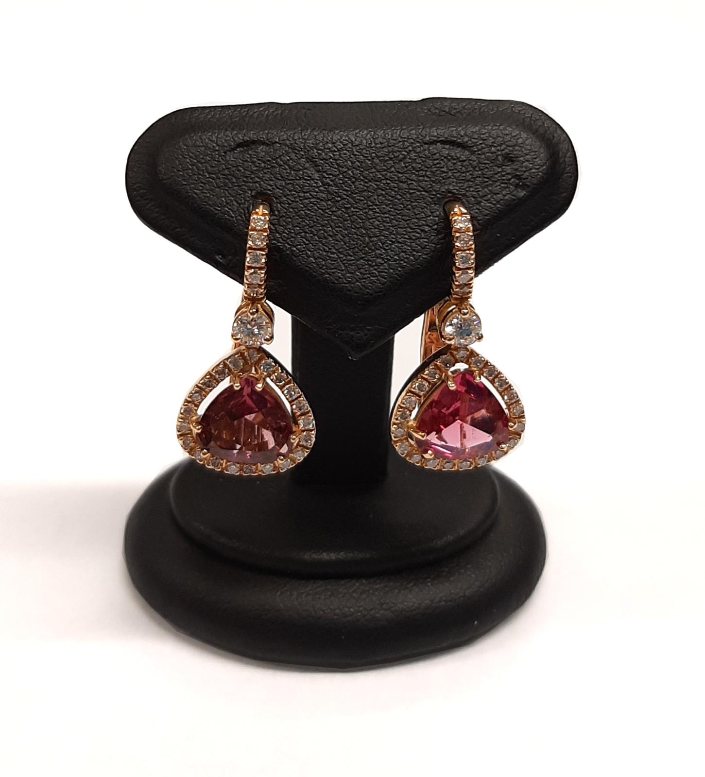 orecchini 30790 in oro rosa diamanti e