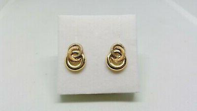 orecchini a bottone ad anelli in oro