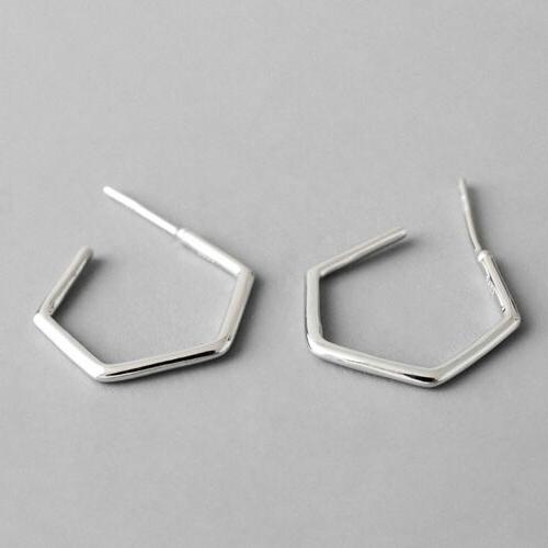 orecchini a bottone esagonali geometrici semplici in