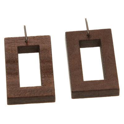 orecchini a bottone in legno boho tribale