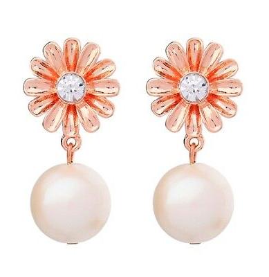 orecchini a bottone margherita in oro rosato