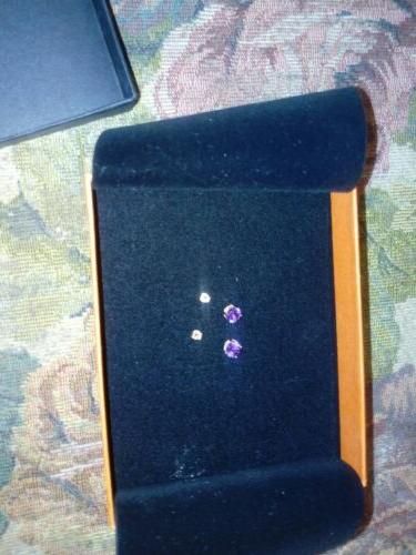 orecchini a bottone oro giallo con ametiste