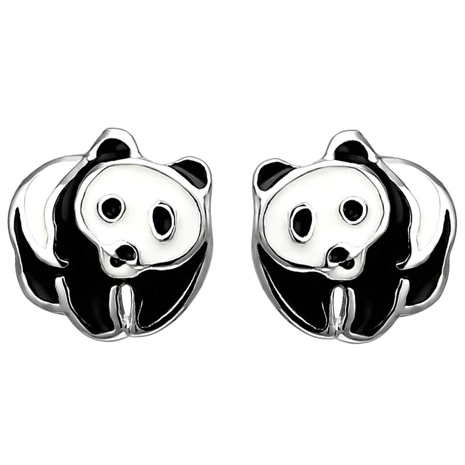 orecchini a bottone per bambini panda 925