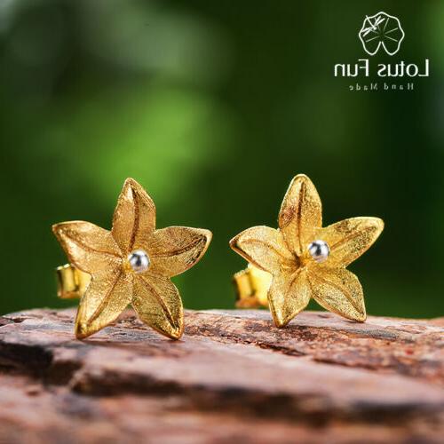 orecchini a bottone piccoli fiori oro 18k