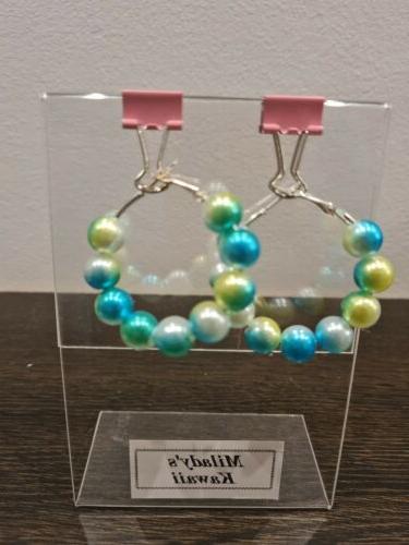 orecchini a cerchio 4 cm perline