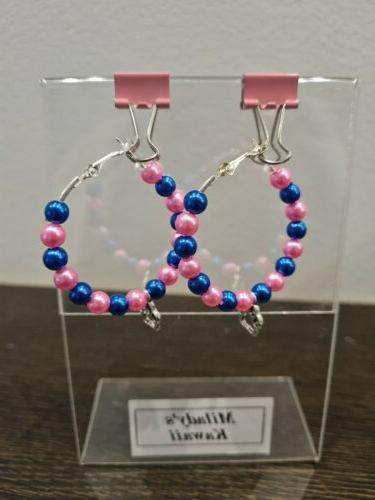 orecchini a cerchio 4 cm perline zampa