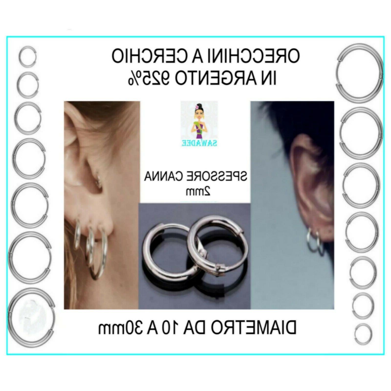 orecchini a cerchio cerchietto argento 925 percent