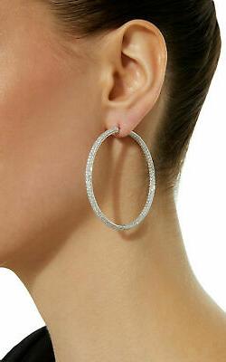 A Cerchio Con Pav&eacute; Di Grandi Dimensioni Da Donna In Oro Bia