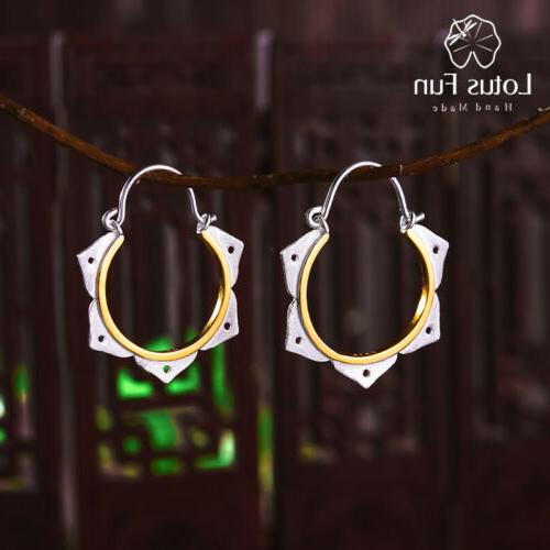 orecchini a cerchio di fiori di loto