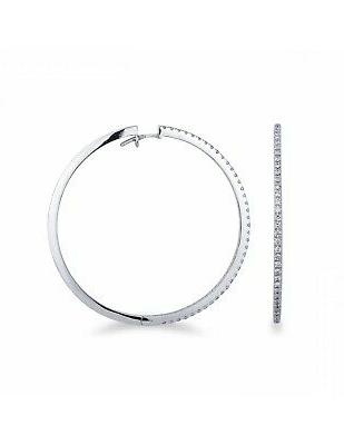 orecchini a cerchio grandi in oro bianco