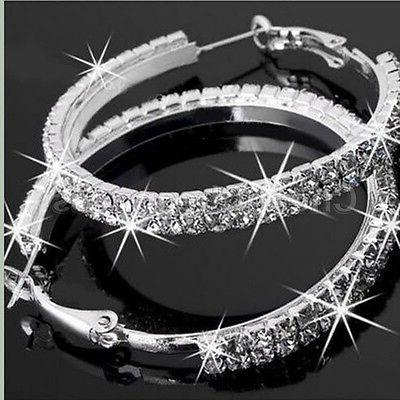 orecchini a cerchio grandi in strass di