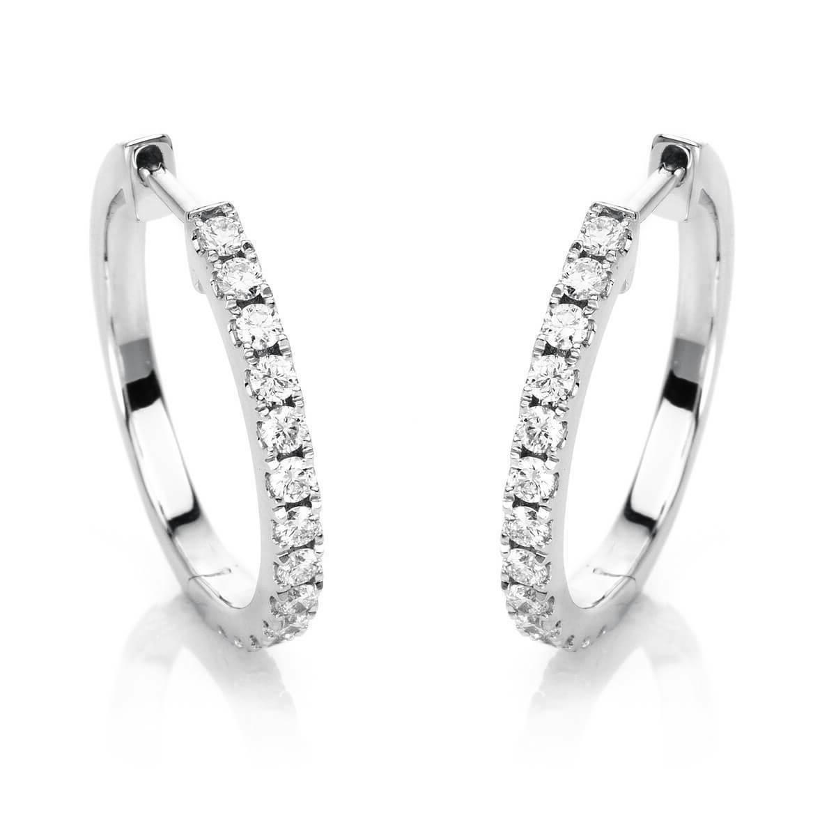 orecchini a cerchio in 750 oro bianco