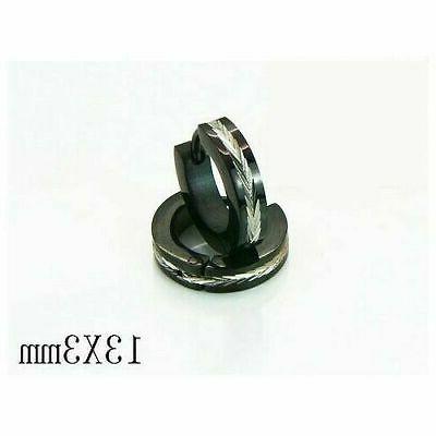 orecchini a cerchio in acciaio chirurgico nero