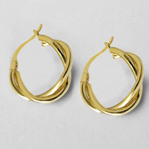 orecchini a cerchio intrecciati in oro 18k