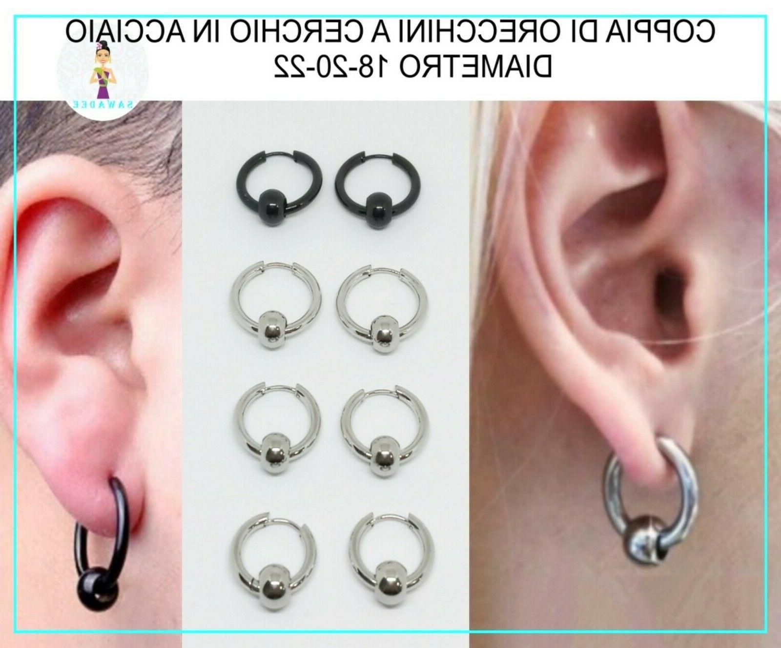 orecchini a cerchio pirata acciaio inox uomo