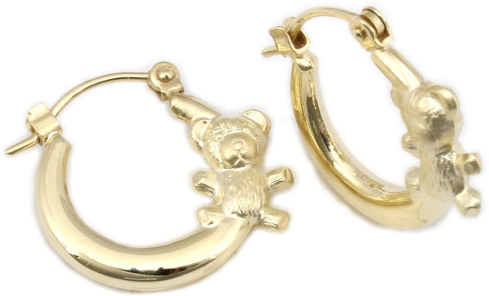 orecchini a cerchio teddy bear 333 oro