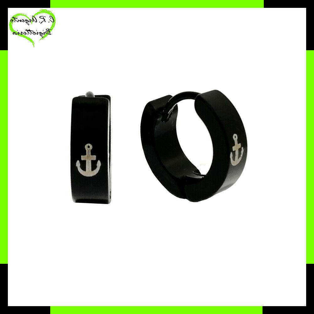 orecchini a cerchio uomo donna neri piccoli