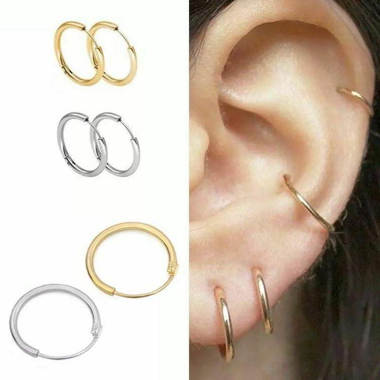 orecchini a cerchio uomo donna placcato acciaio