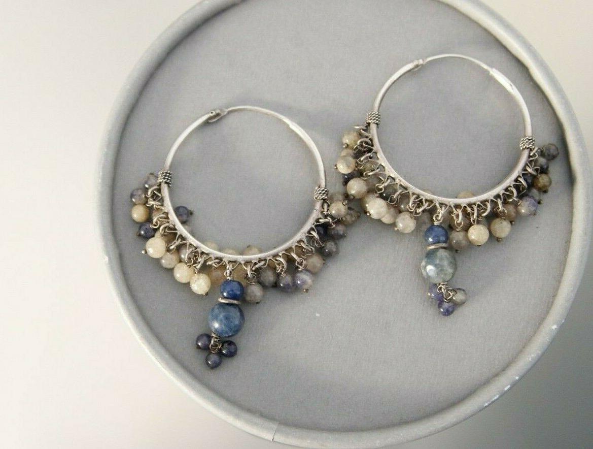 orecchini a cerchio vintage in argento con