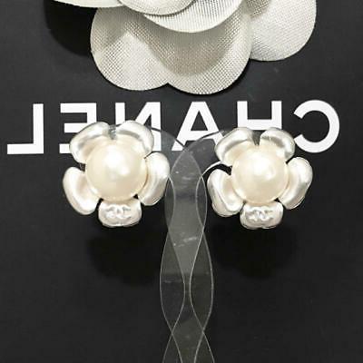 orecchini a clip fiori con perle argento