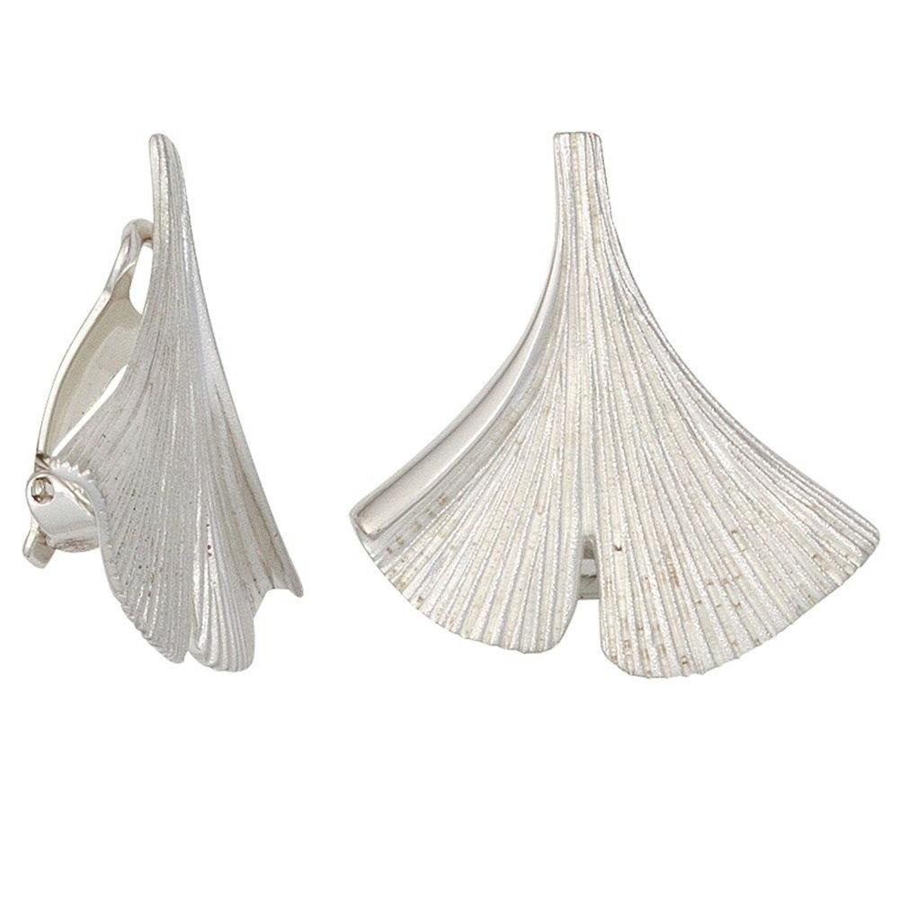 orecchini a clip ginkgo foglia di 925
