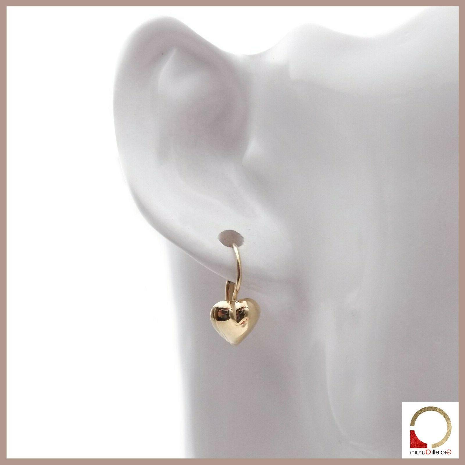 orecchini a cuore in oro giallo pendenti