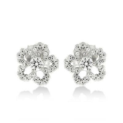 orecchini a fiore in argento con pietre