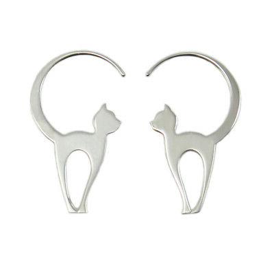 orecchini a forma di gatto in argento